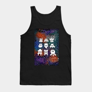 Pixel Invaders Watercolour Tank Top